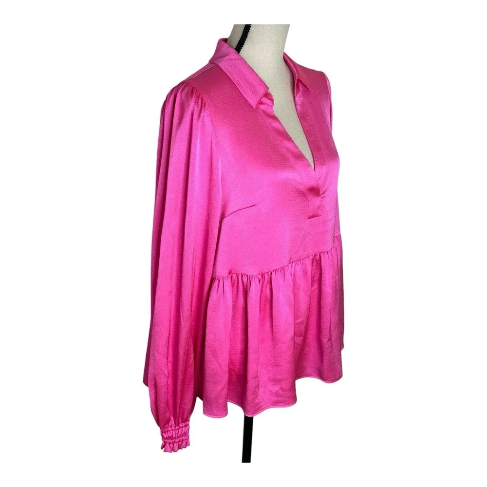 Lilly Pulitzer‎ Jaylene Dark Pink Party Puff Long Sleeve Jacquard Size 10